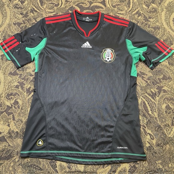 2010 World Cup Away Mexico Adidas Soccer Jersey Mens Size Medium Black - Picture 1 of 11
